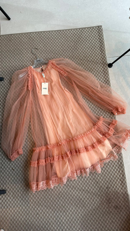 Kids Fendi peach dress , brand new - Age 10