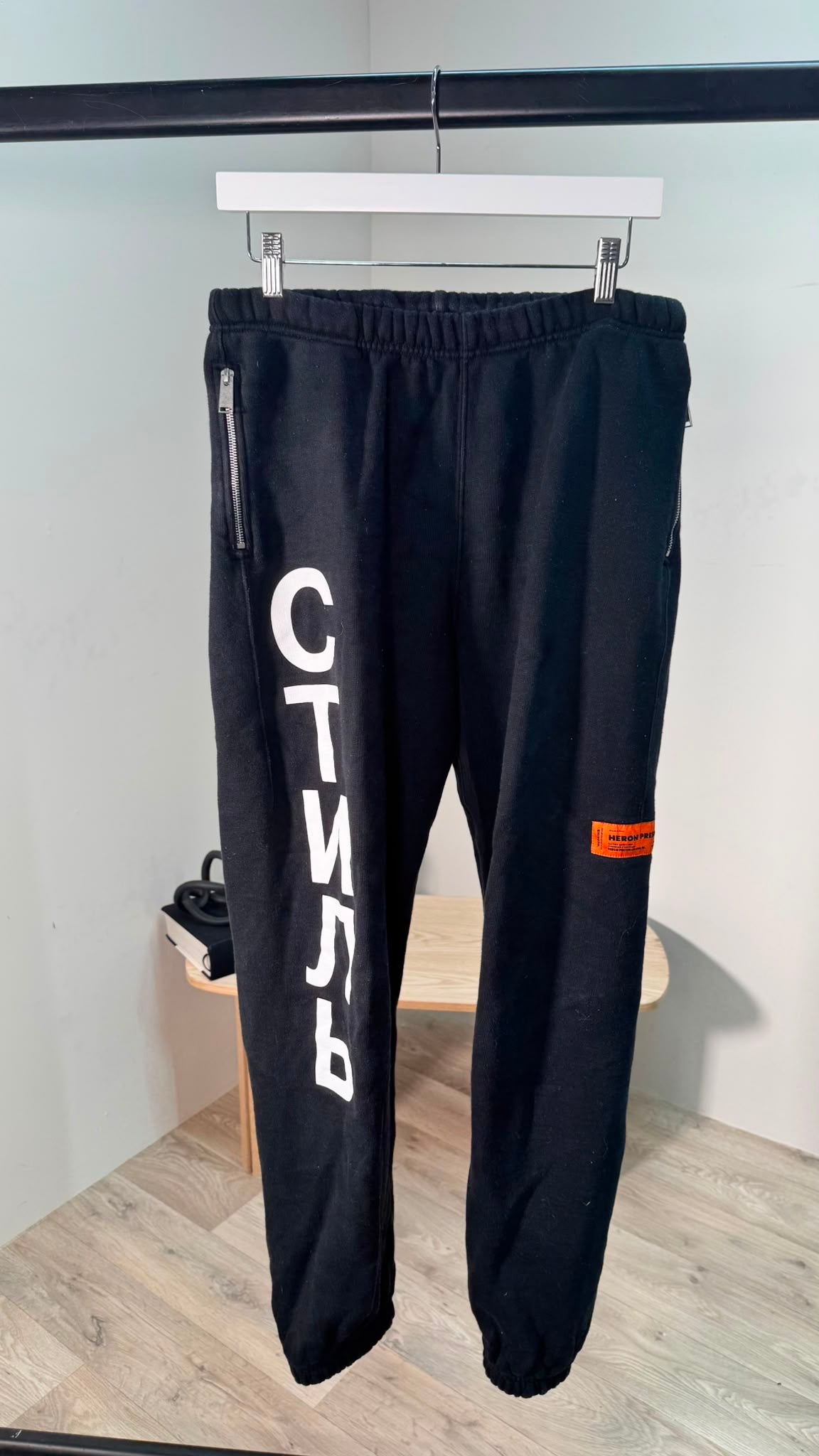 Heron Preston Black CTNNB Logo Tracksuit Pants – Small
