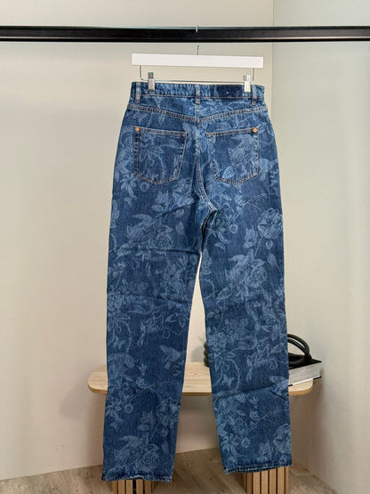 Ksubi Blue Denim Florall Jeans - 28"