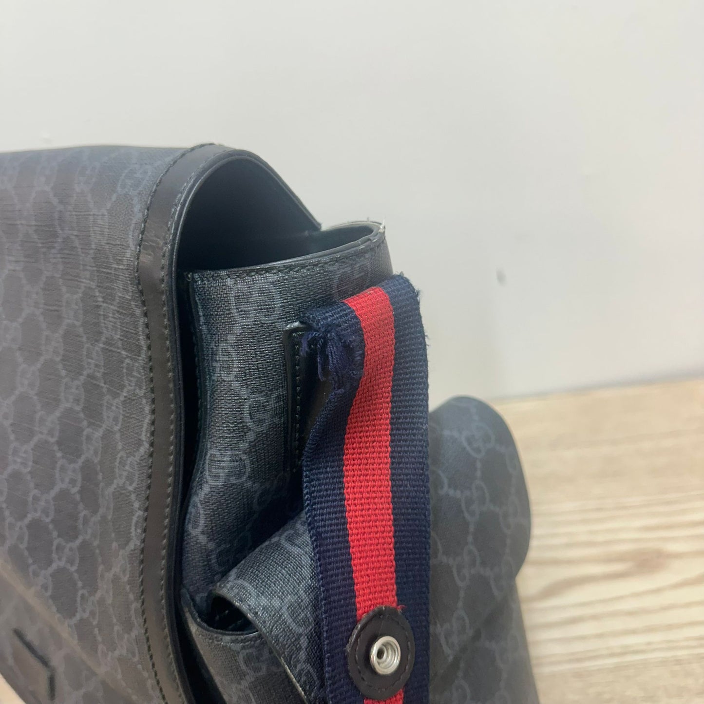 Gucci Navy Red GG Supreme Baby Changing Bag