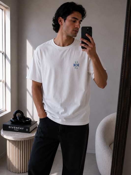 Jacob Cohën Men's white and blue logo T-shirt - XXL
