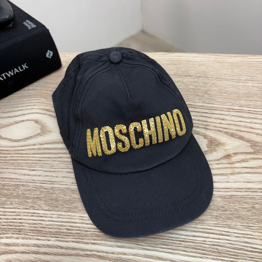 Kids Moschino Black & Gold Logo Cap – Size 50