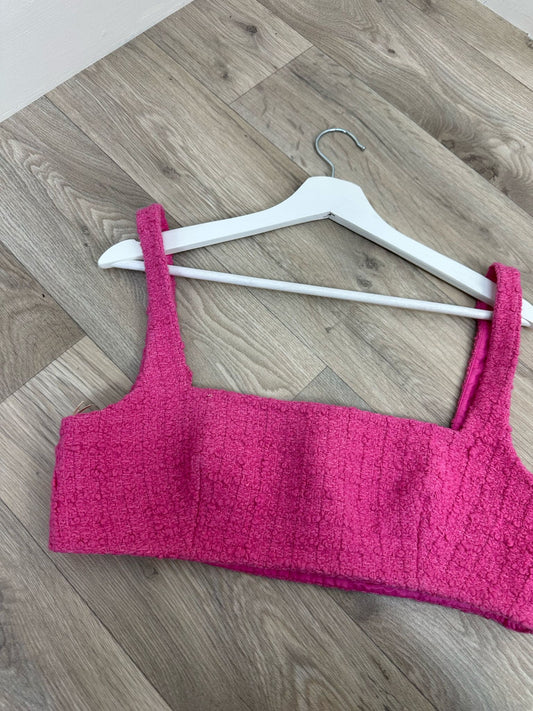 Valentino Pink Tweed Bralette UK12