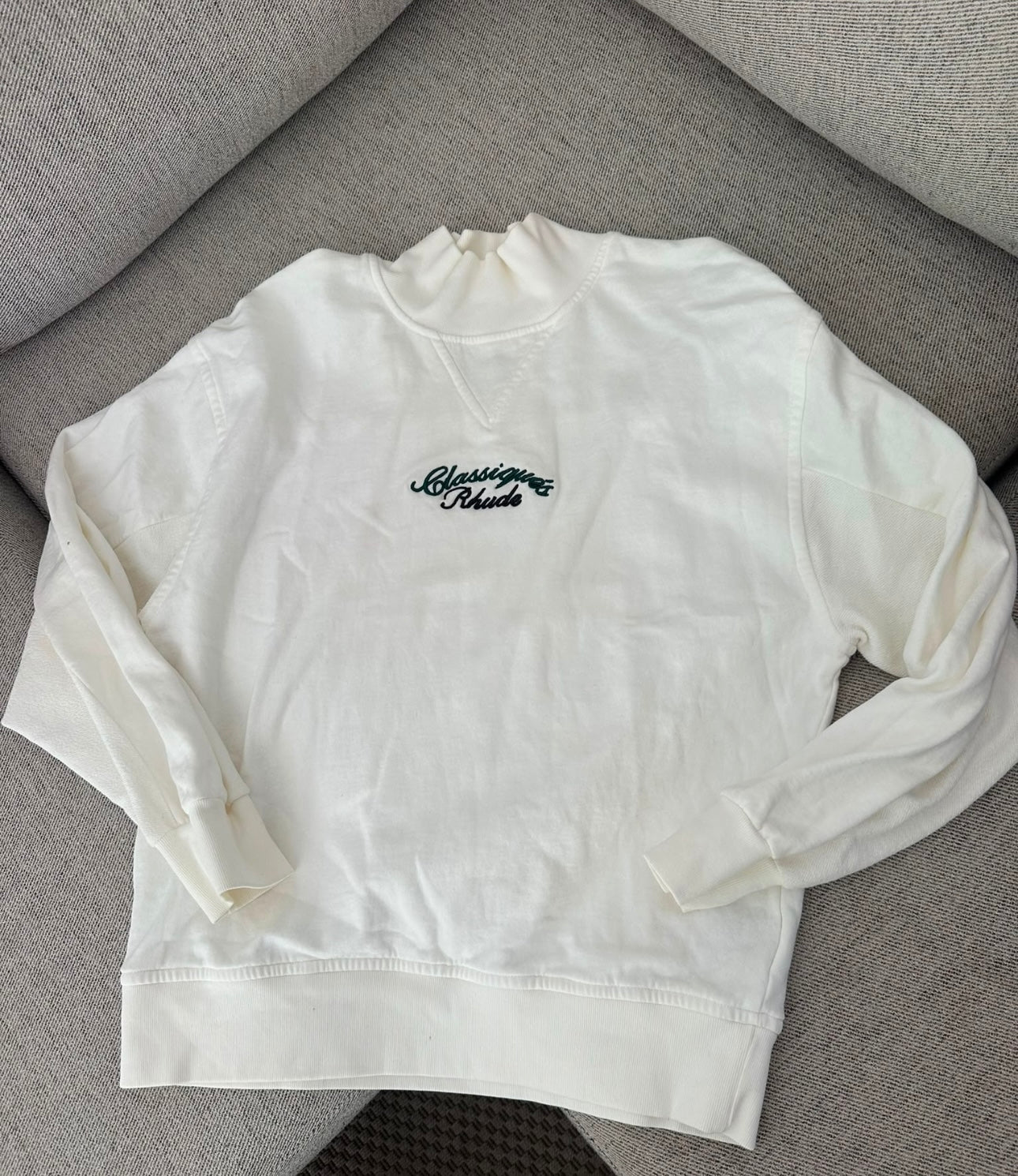 Rhude White Classiques Embroidered Sweatshirt – Small