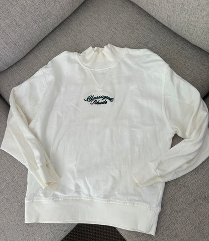 Rhude White Classiques Embroidered Sweatshirt – Small