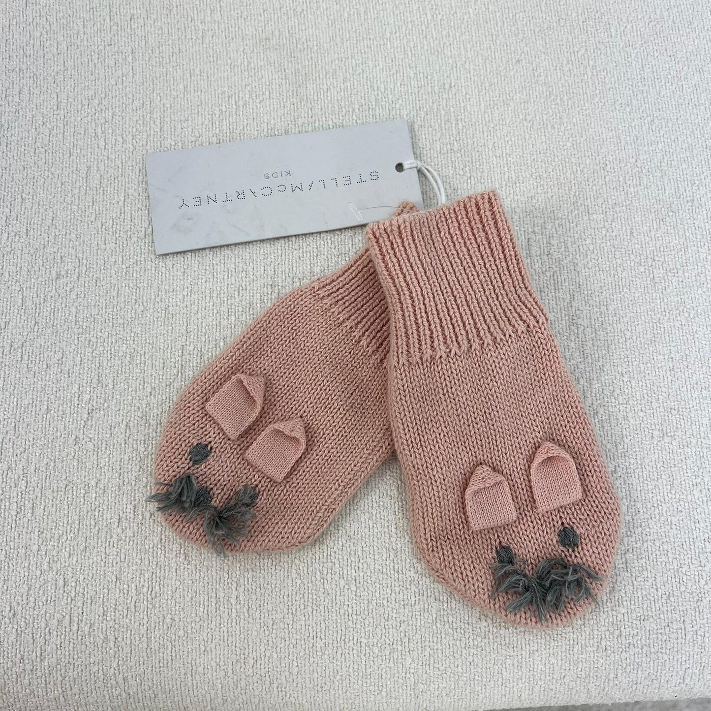 Kids Stella McCartney Pink Knitted Mittens