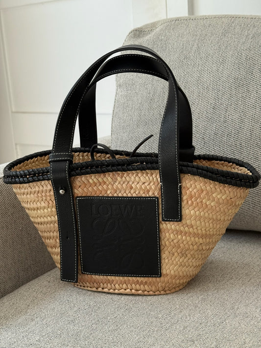 Loewe Black Paula's Ibiza Small Anagram Basket Bag
