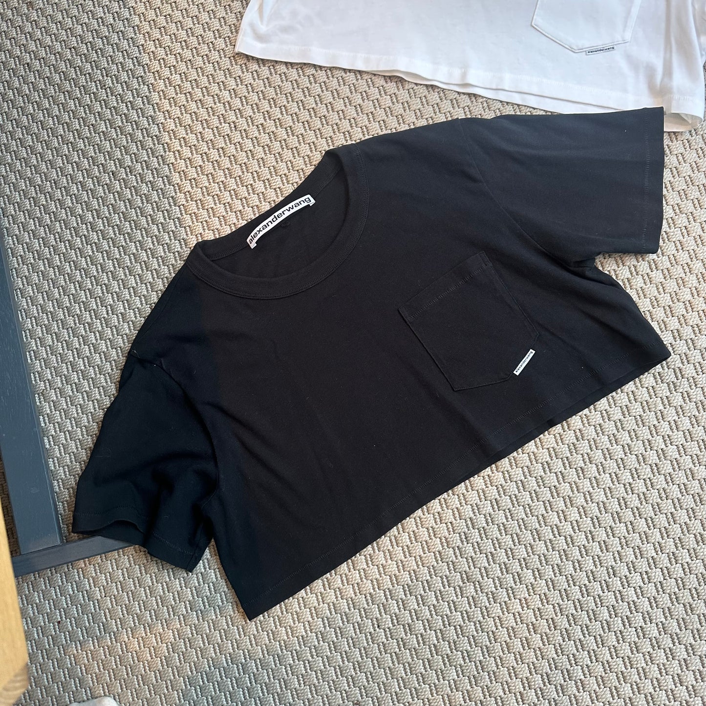 Alexander Wang Black Logo Crop Top - Medium