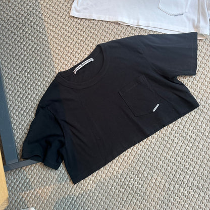 Alexander Wang Black Logo Crop Top - Medium