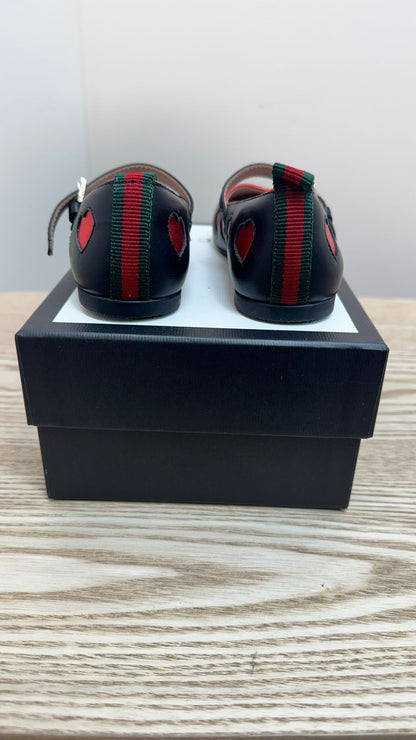Kids Gucci Black Heart Dolly Shoes – New In Box EU 25 / UK 8 Kids