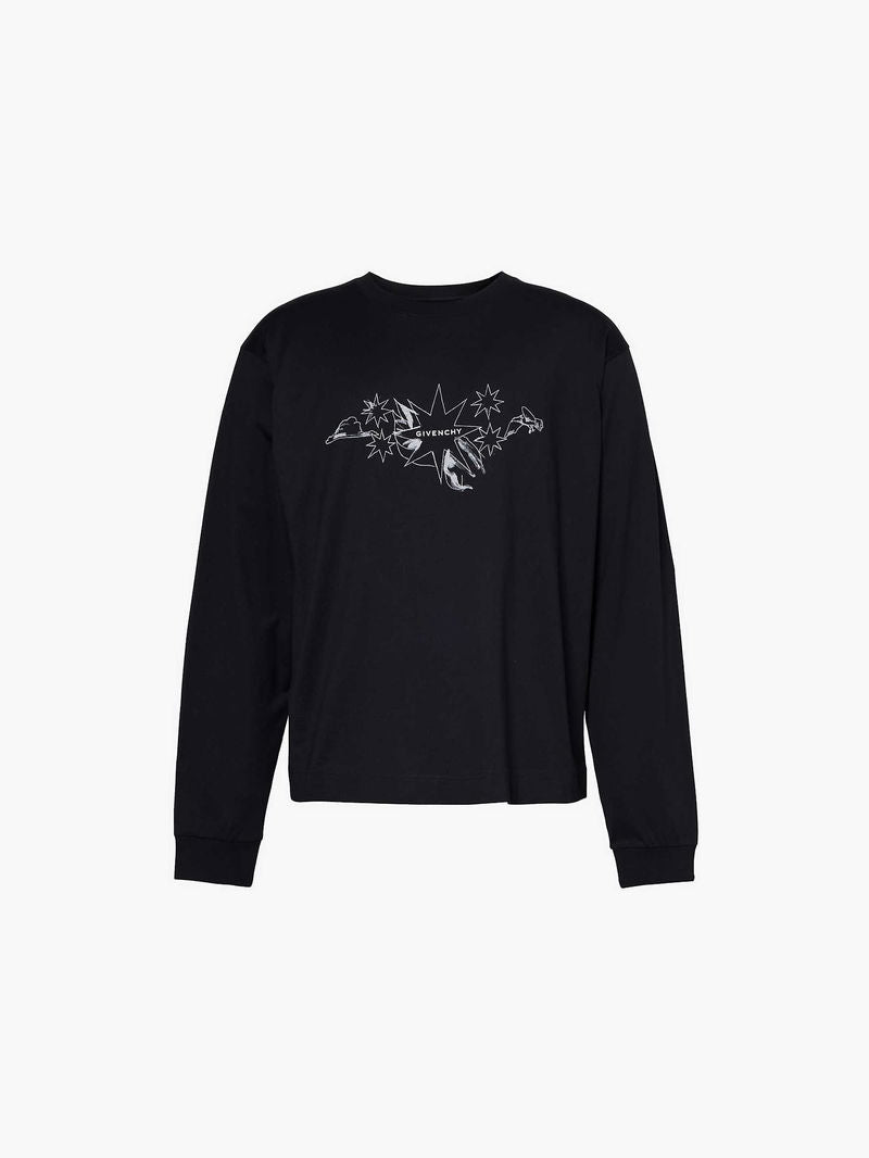 Givenchy Black Long Sleeve Tarot Print T-Shirt – Large