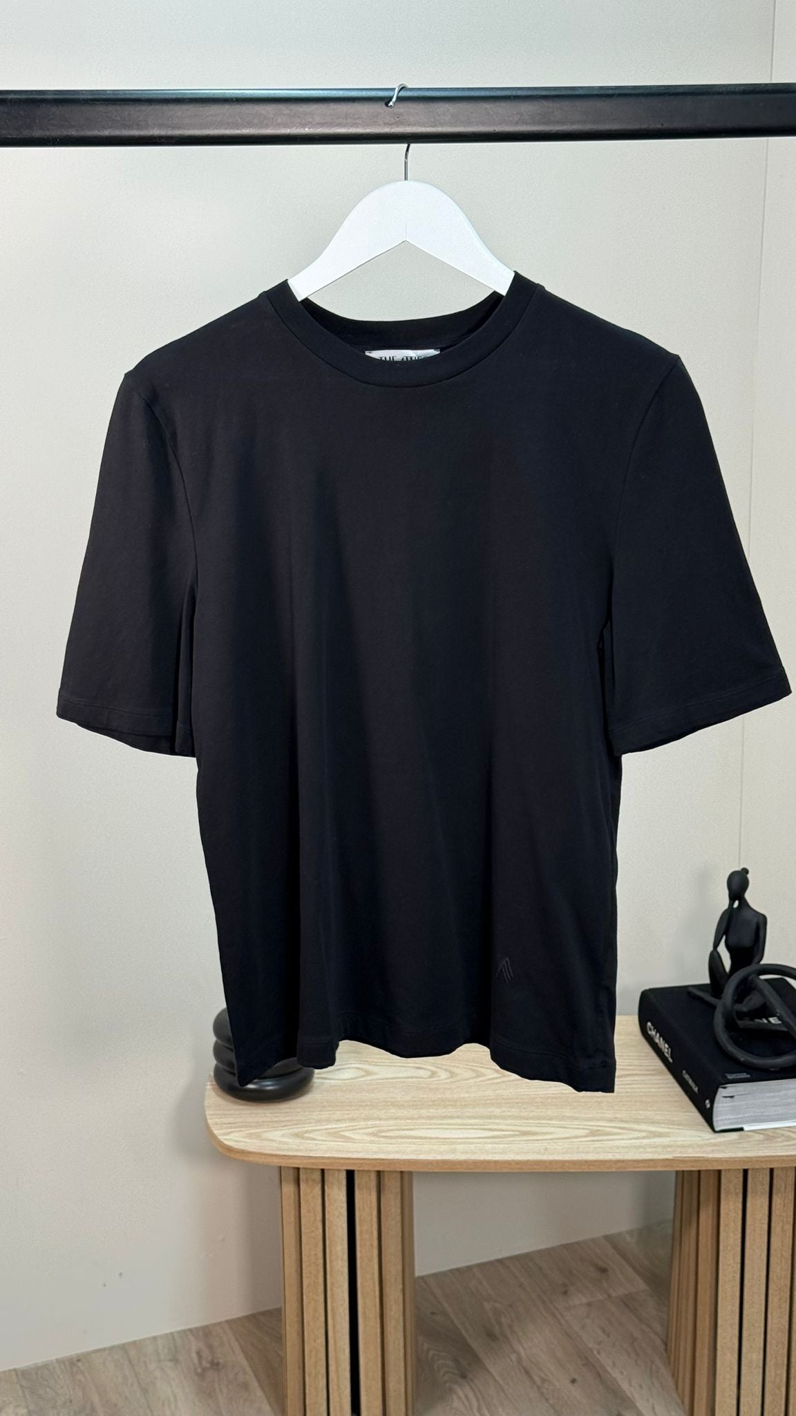 The Attico Black Join Us Upstairs Plain T-shirt - IT 38/S-M