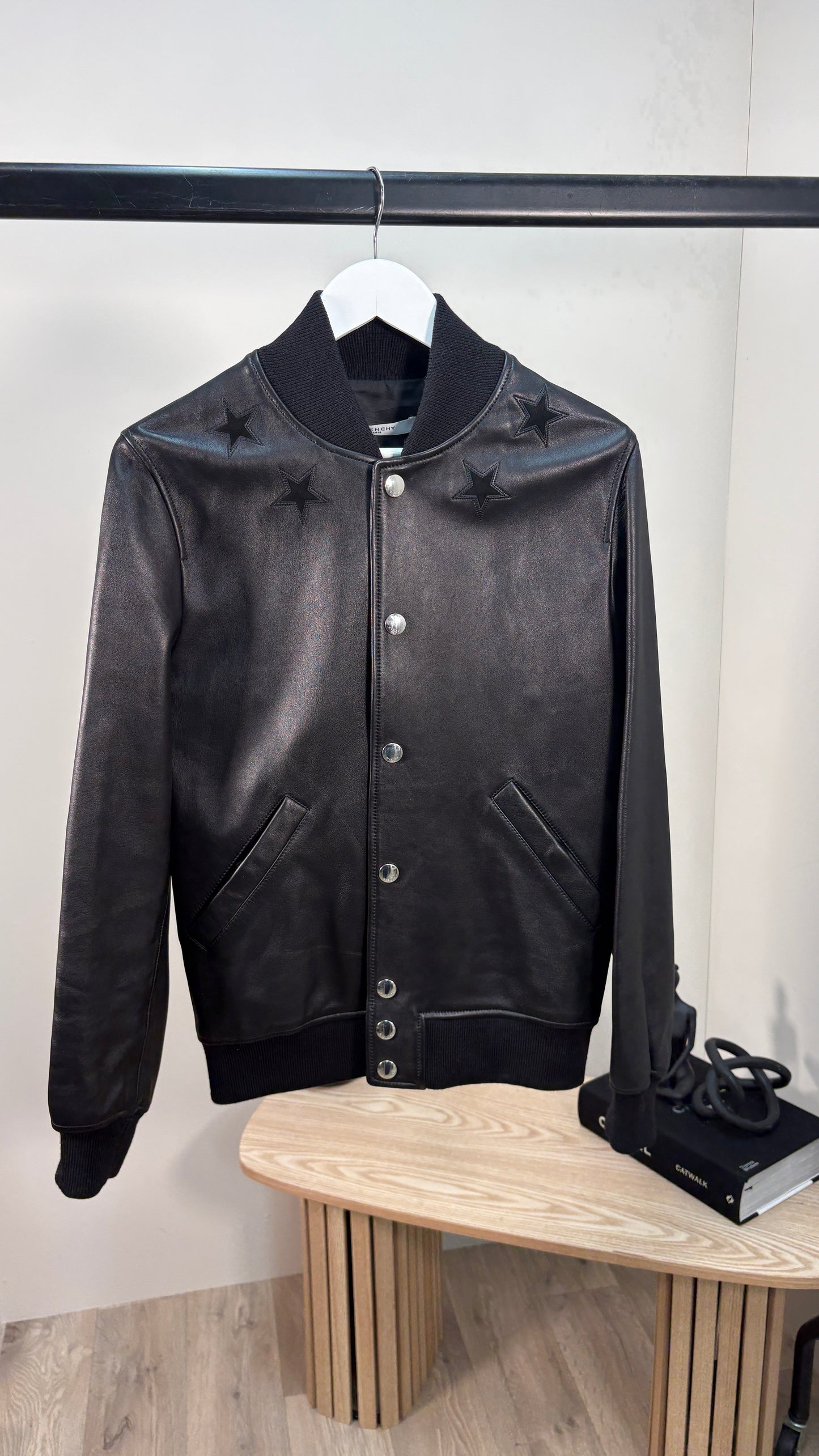 Givenchy Black Leather Jacket – UK46