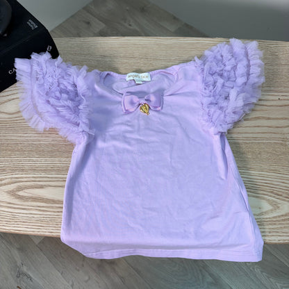 Kids Angel Face Purple Ruffle Top – Age 6-7