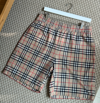 Burberry Beige Checked Shorts-Medium