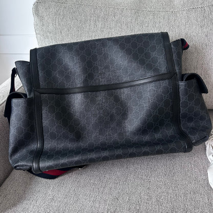 Gucci Navy Red GG Supreme Baby Changing Bag