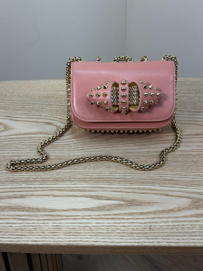 Chrisitan Louboutin Pink Leather Spiked Sweet Charity Bag - One Size