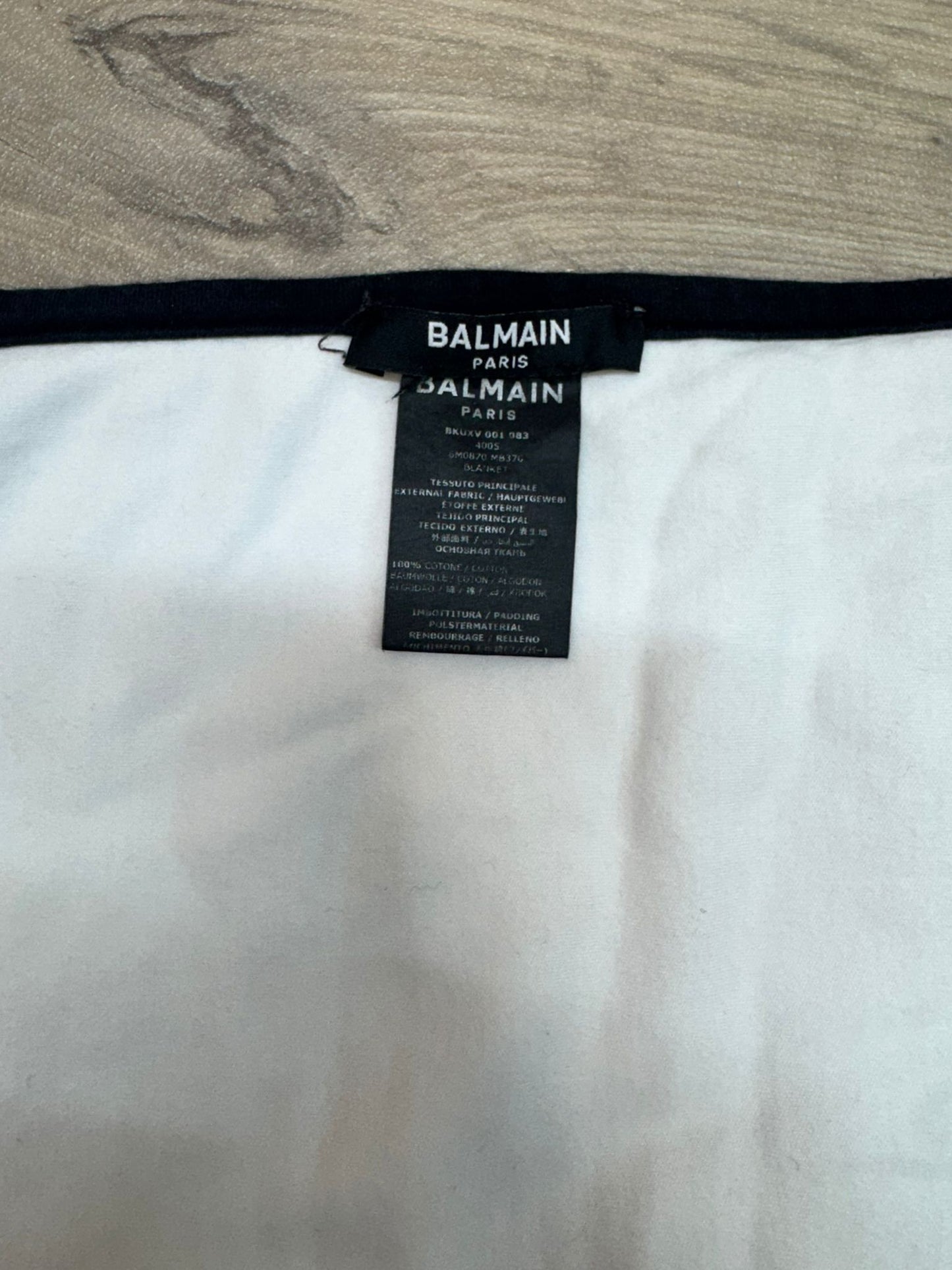 Kids Balmain Baby Blanket Black/White – One Size