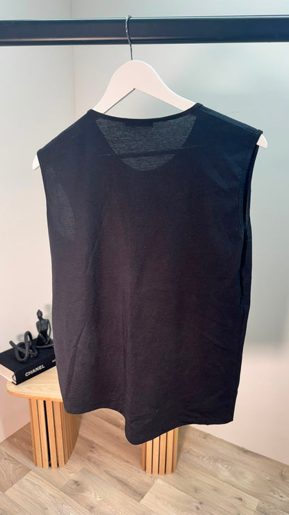 Balmain Black Gold Logo T-Shirt With Gold Buttons – IT 38