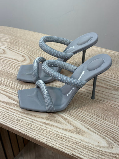 Alexander Wang Gray Julie 105mm Nylon Tubular Heeled Sandals - UK 5.5