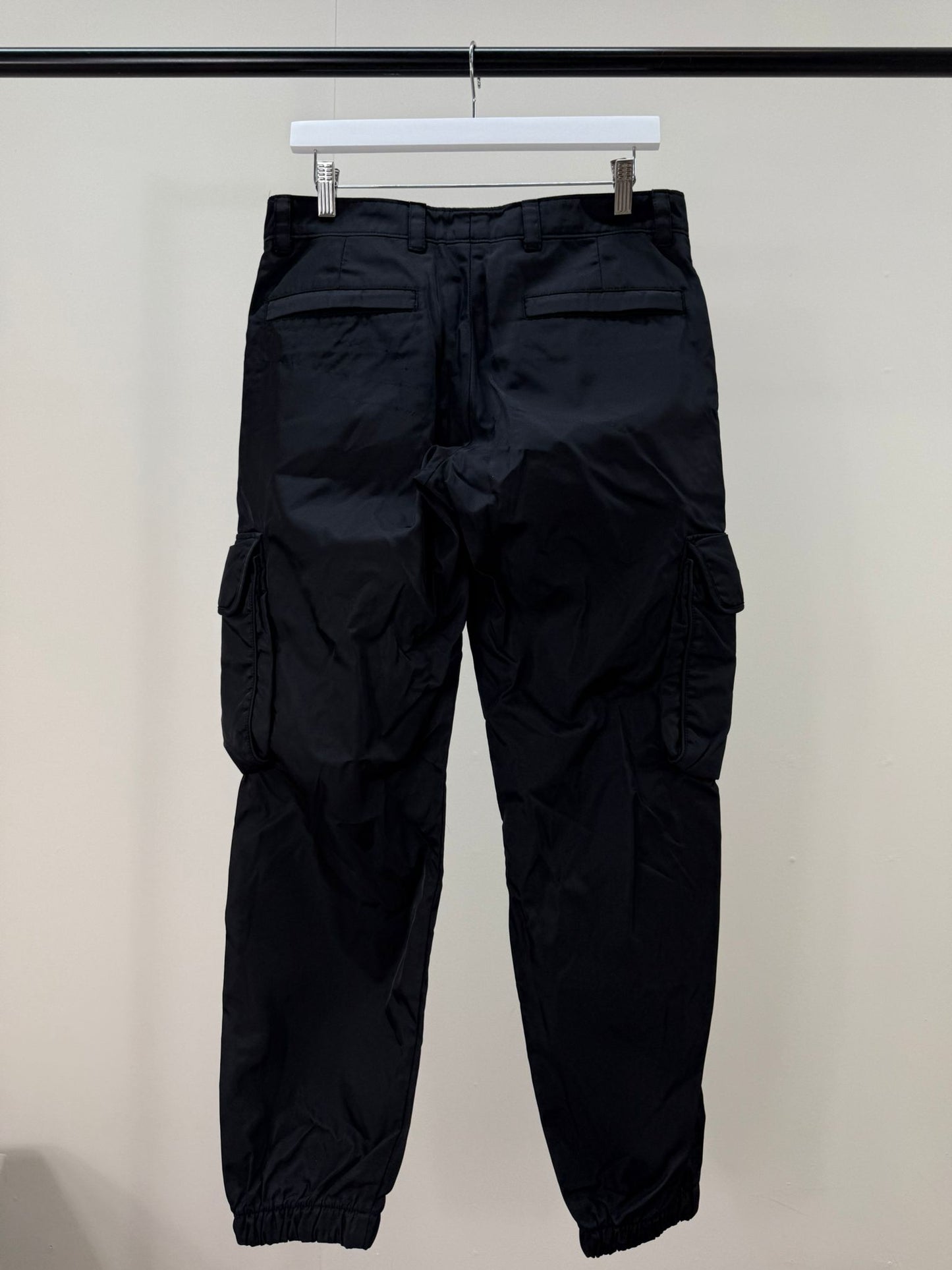 Prada Black Cargo Re-Nylon Pants -48/UK 32