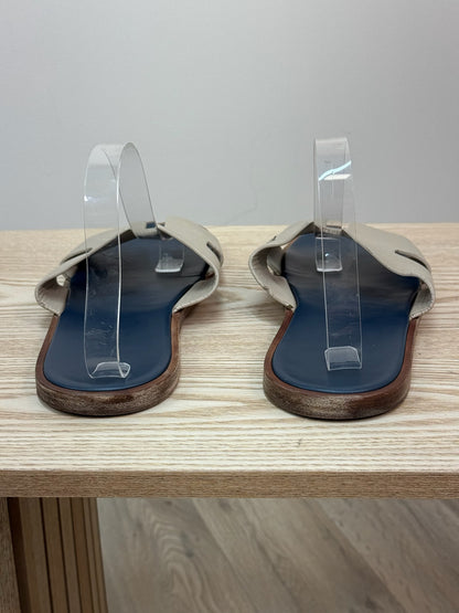 Hermès Nude & Navy Oran Leather Slider EU44/UK10
