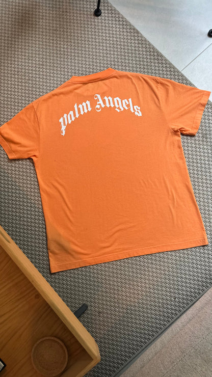 Palm Angels Orange teddy bear logo T-shirt - XXL
