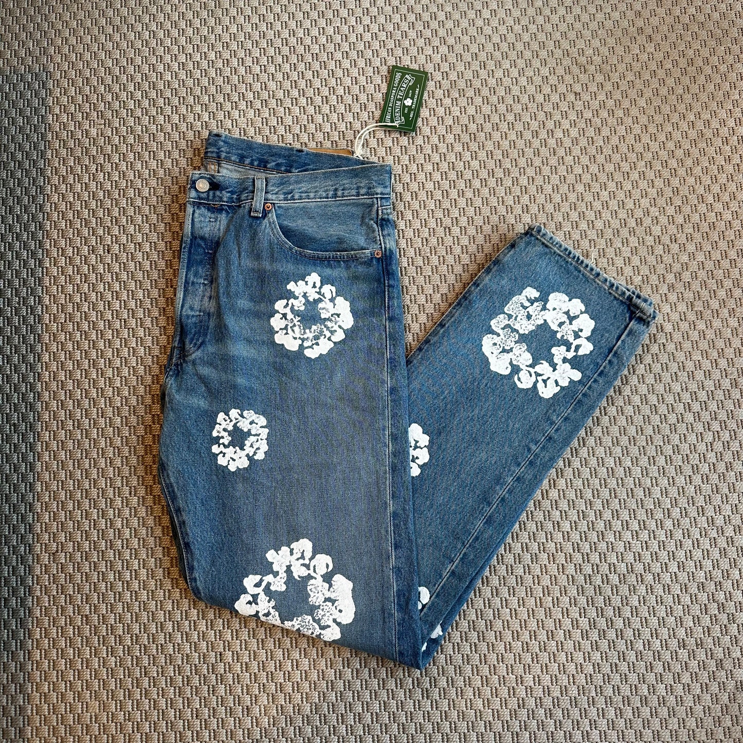 Denim Tears x Levi's Denim Wreath Print Straight Leg Jeans – New In Tags W38