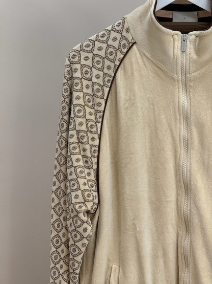 Drole De Monsieur Beige And Brown Zip Up Jacket and Shorts Set - Large