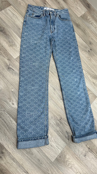 Off-White Denim Monogram Straight Jeans – W27