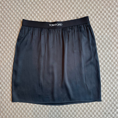 Tom Ford Black Silk Satin Skirt – Small