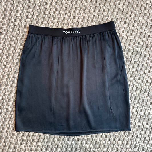 Tom Ford Black Silk Satin Skirt – Small