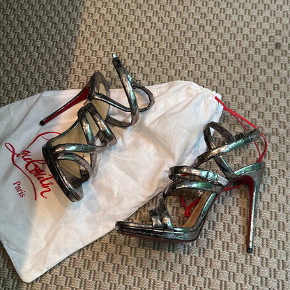 Christian Louboutin Silver Clessimo Alta 120 Heel - UK 5