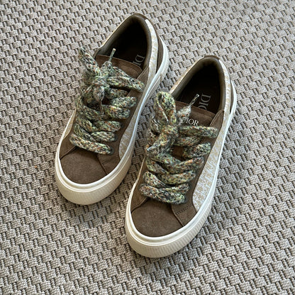 Dior B33 Khaki Oblique Suede Trainers – UK 8