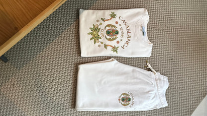 Casa Blanca Tennis Club WhiteJoyaux D'Afrique Embellished Tracksuit Set - L/XL