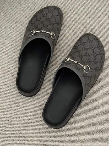 Gucci GG Horsebite Slider Mules- UK 10 Brand New