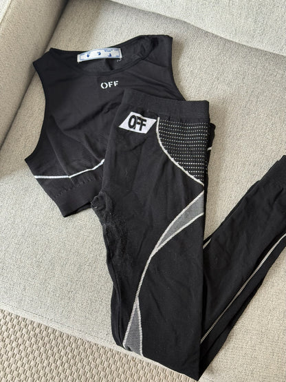 Off-White Black Gym Set leggings And CropActive Set - L/XL FIT UK 10