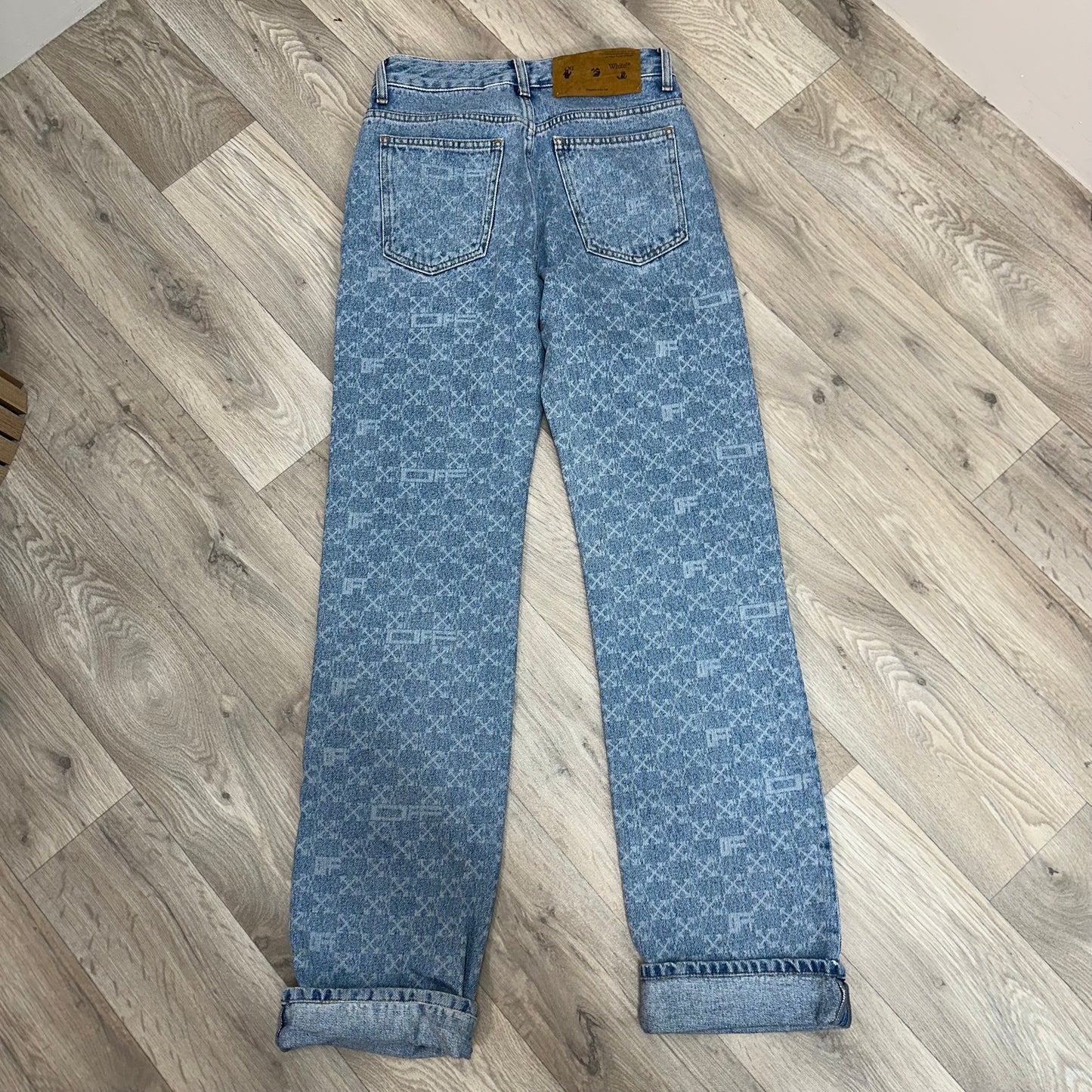 Off-White Denim Monogram Straight Jeans – W27