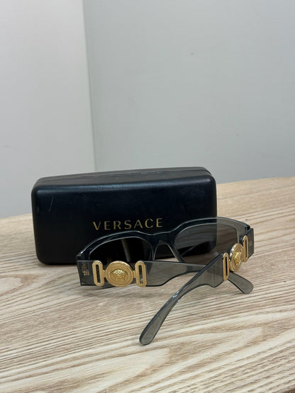 Versace Grey & Gold Hardware Sunglasses