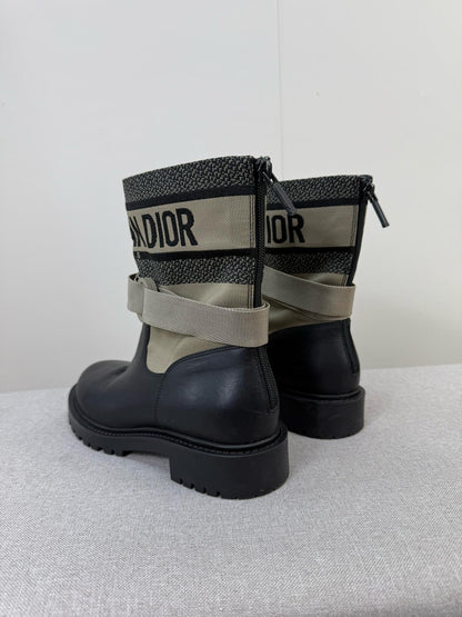 Dior D-Major Black Shiny Calfskin Boots - UK 4.5