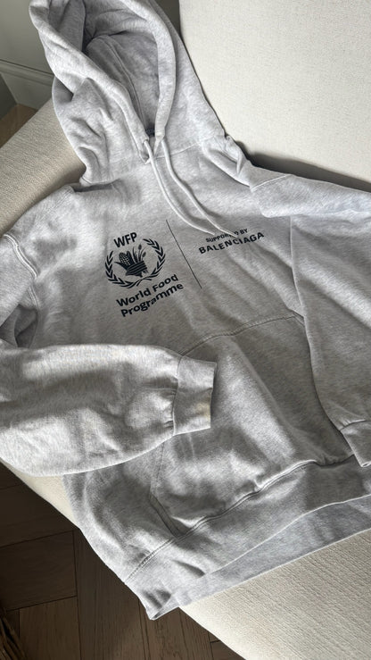 Balenciaga Grey WFP Political Hoodie – Medium