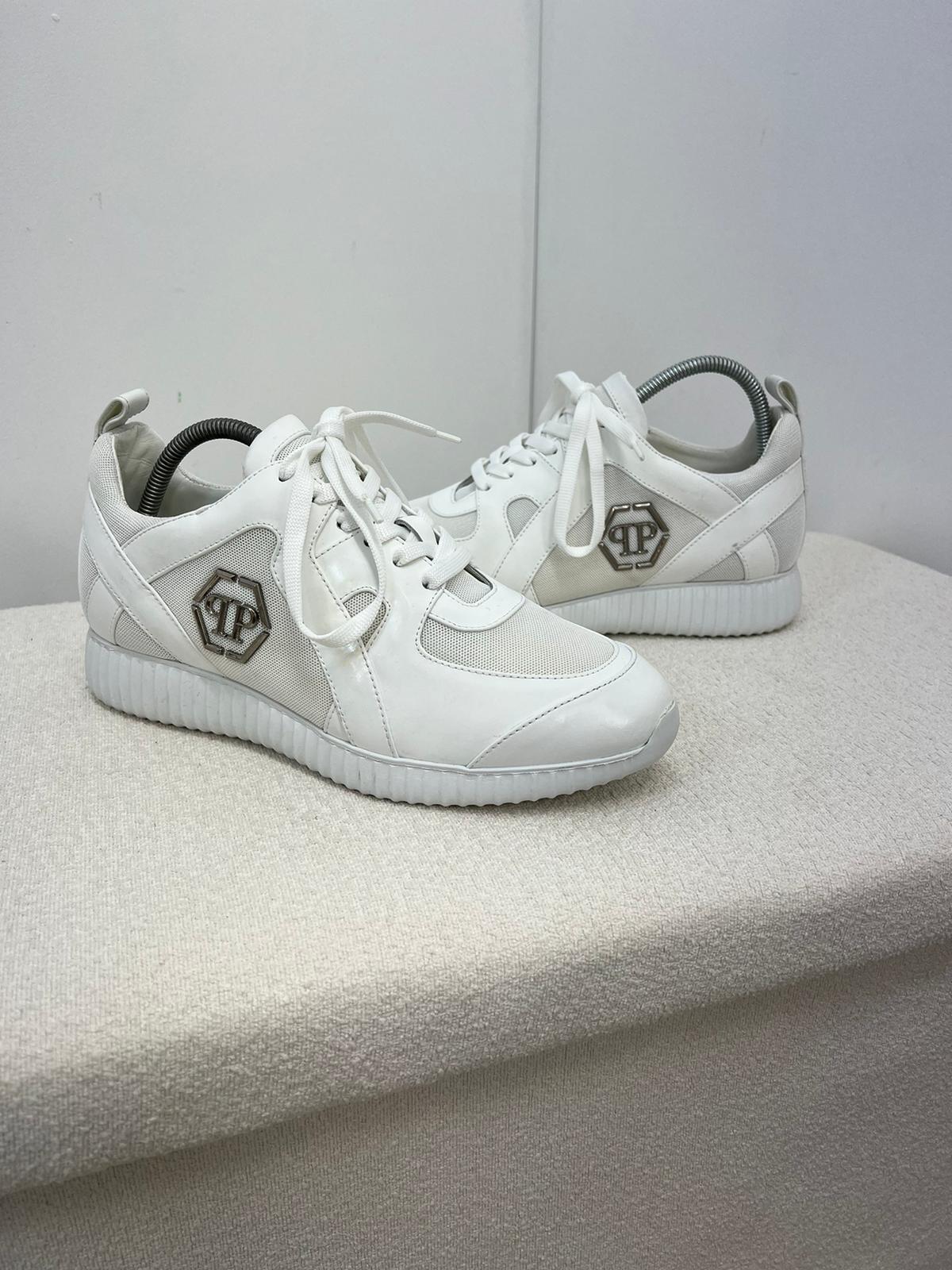 PHILLIP PLEIN White PP Predator Chunky Trainer - UK 8