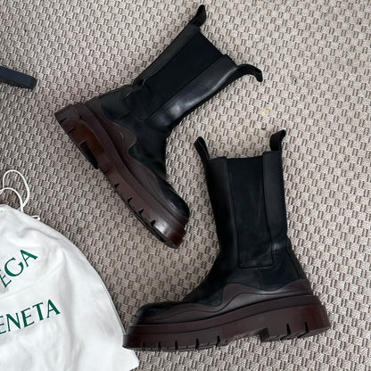 Bottega Veneta Black Tire Chelsea Boots – EU 39/UK 6