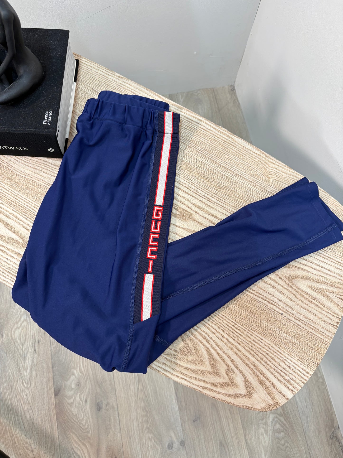 Kids Gucci Navy Red Stripe Logo Leggings – Age 12