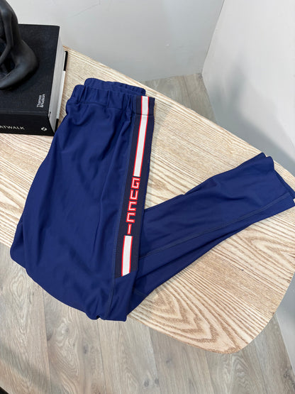 Kids Gucci Navy Red Stripe Logo Leggings – Age 12