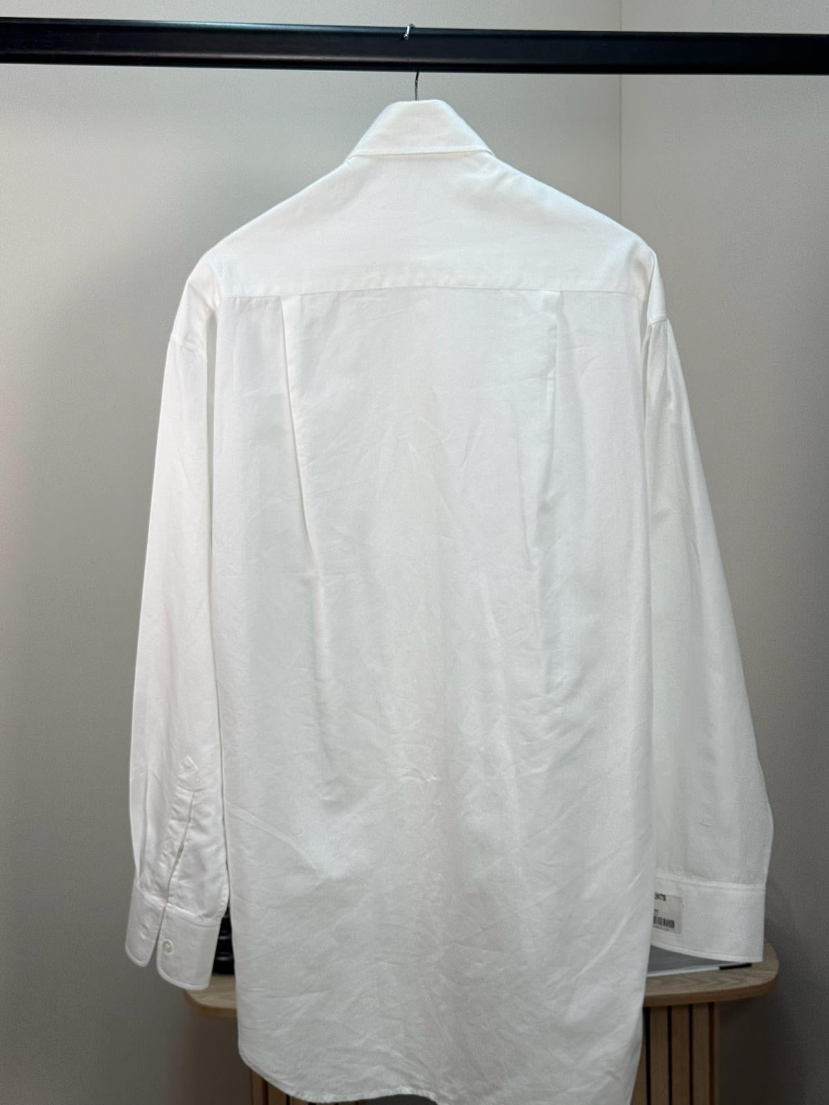 Vetements White Logo Collared Shirt - Small