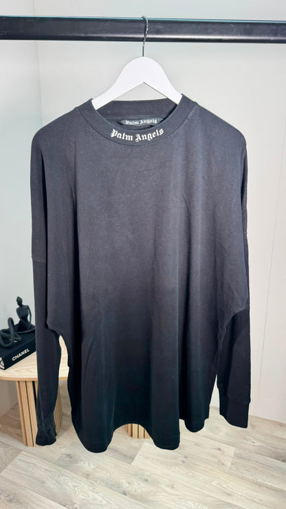 Palm Angels Black Long Sleeve Logo Top – XL