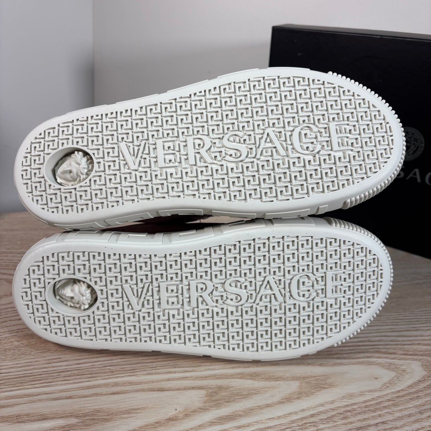Versace Pink Greca Allover Canvas Trainers – Brand New In Box EU 38 / UK 5