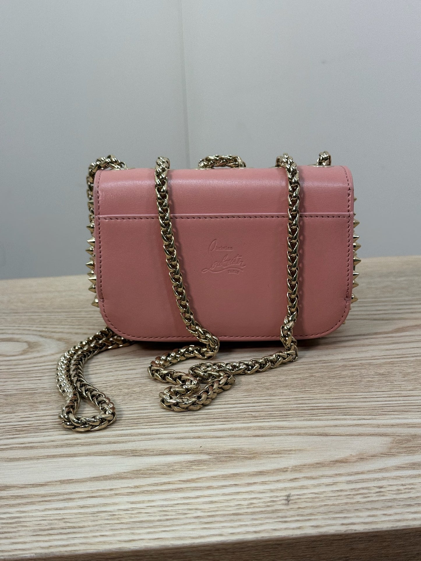 Chrisitan Louboutin Pink Leather Spiked Sweet Charity Bag - One Size