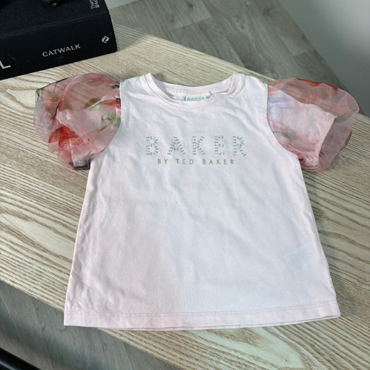 Kids Ted Baker Floral Puff Sleeve Top – 12-18 Months